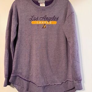 NBA Los Angeles Lakers Women's Burnout Crew Neck Fleece Sweatshirt Size Medium.